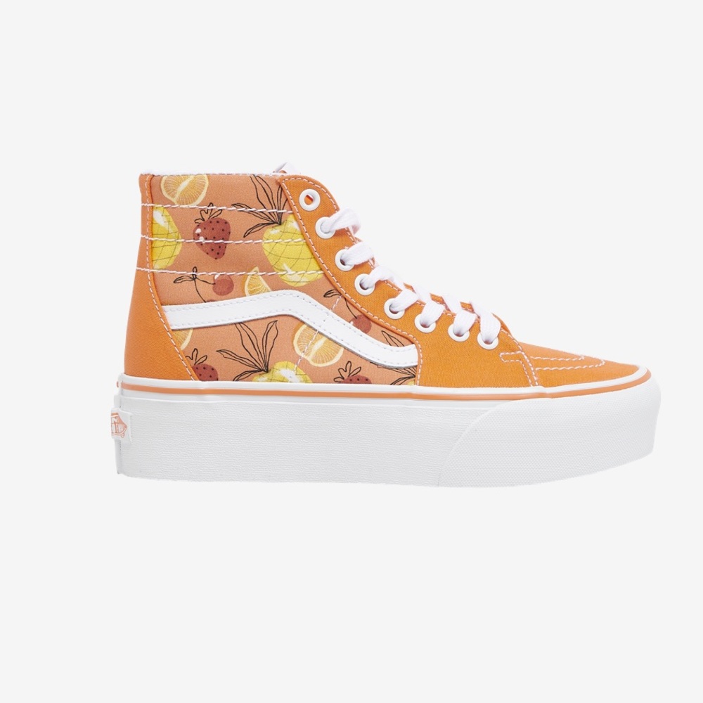 Vans Orange and White Platform Sneakers